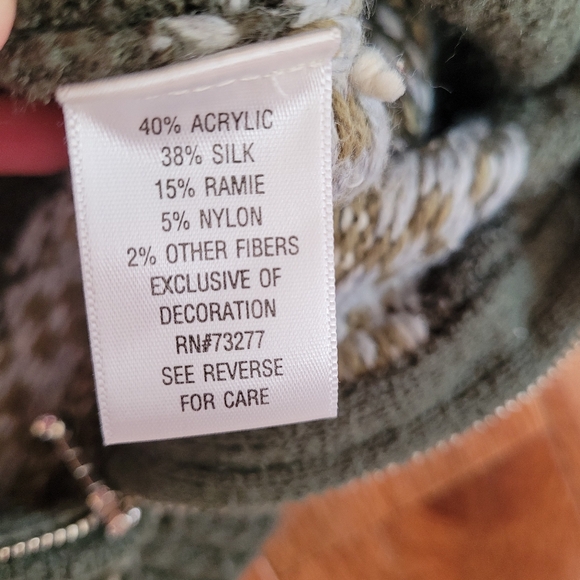 Vintage Croft & Barrow Christmas Silk Blend  Sweater Petite M Cardigan Women - Picture 5 of 8